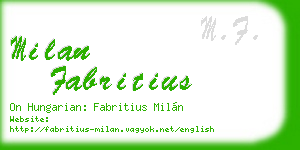 milan fabritius business card
